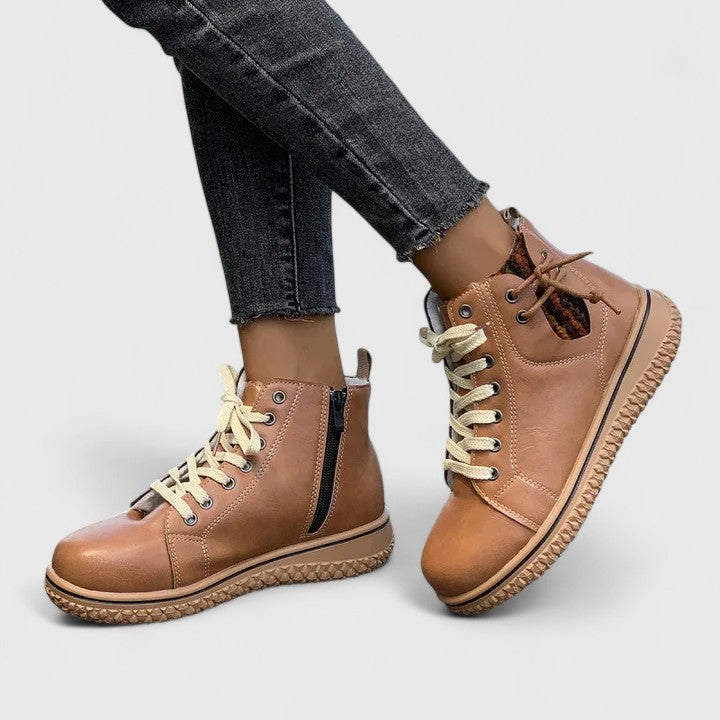 Verity | Women's Lace-Up Ankle Boots - Blue - Image 2