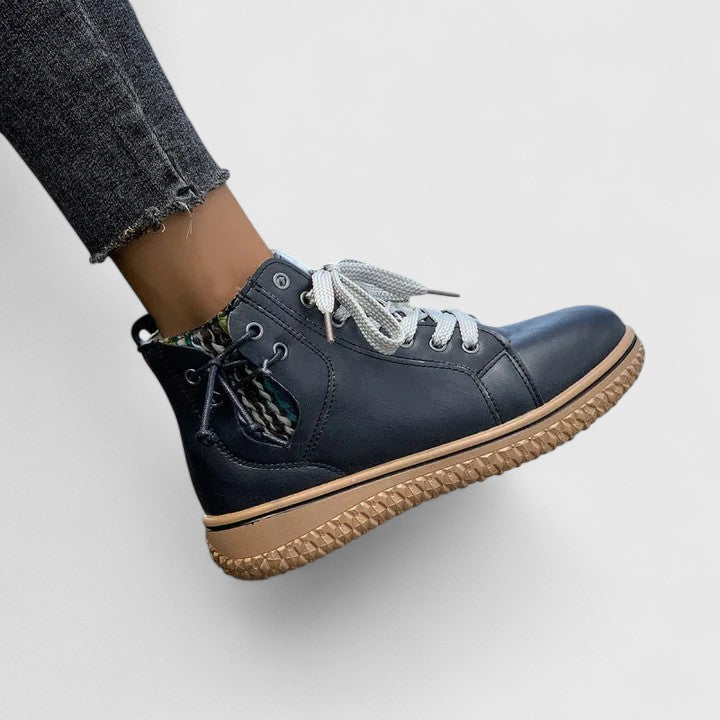 Verity | Women's Lace-Up Ankle Boots - Blue - Image 3