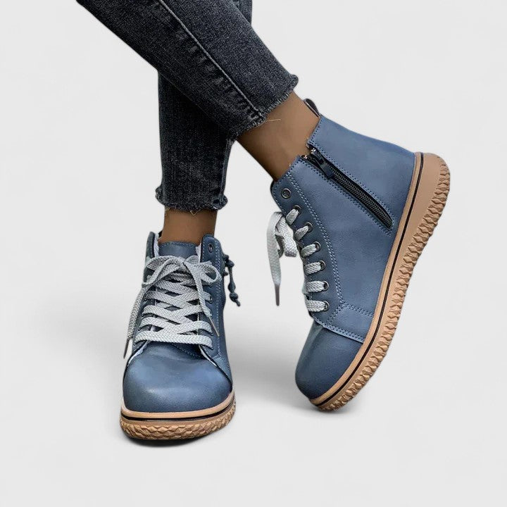 Verity | Women's Lace-Up Ankle Boots - Blue - Image 4