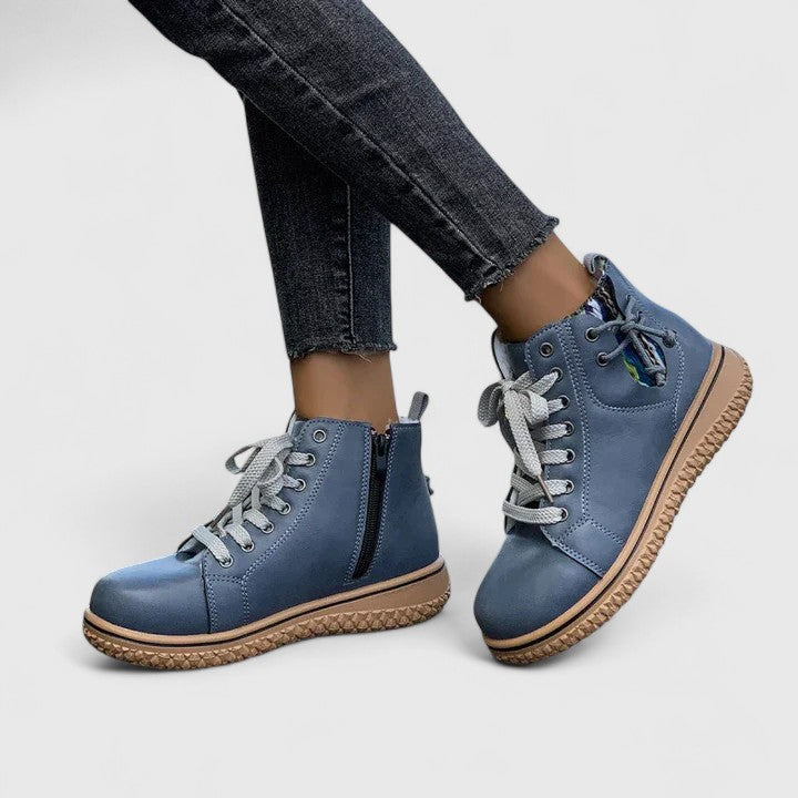 Verity | Women's Lace-Up Ankle Boots - Blue - Image 5
