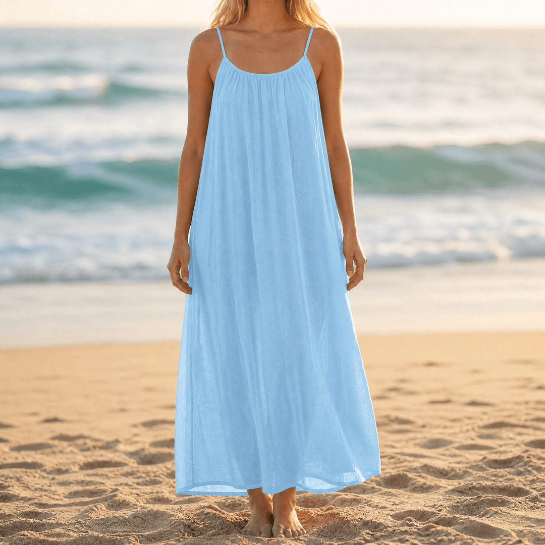 Vesna | Women's Backless Flowy Maxi Dress - Black - Image 17