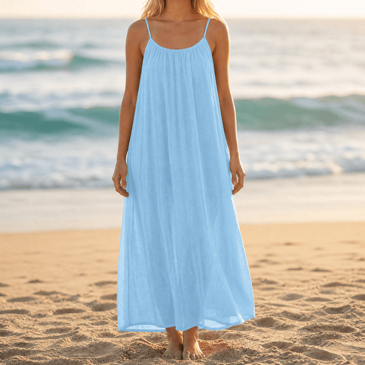Vesna | Women's Backless Flowy Maxi Dress - Black - Image 17