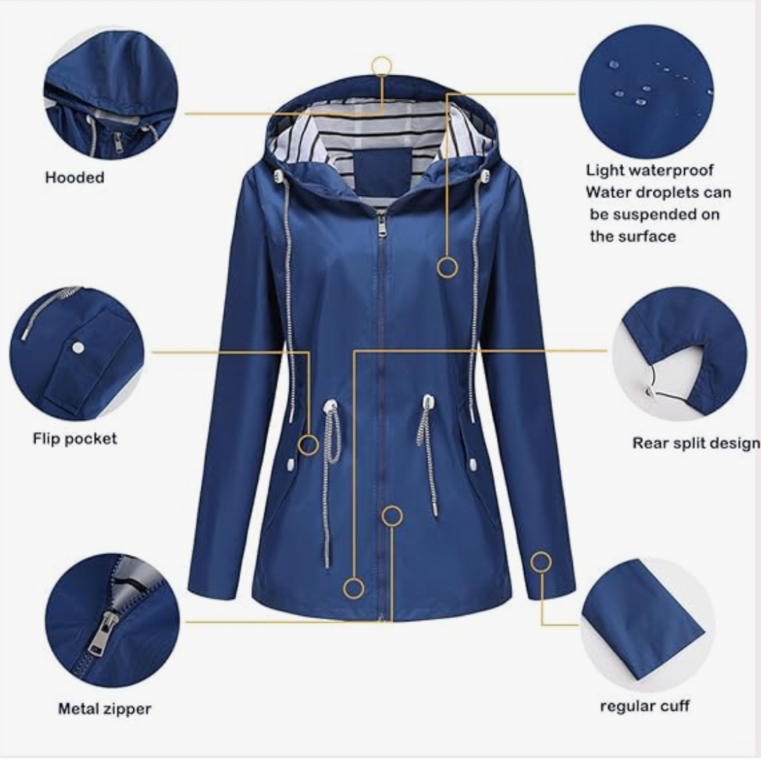 Vesper | Women's Hooded Waterproof Jacket - Navy - Image 8