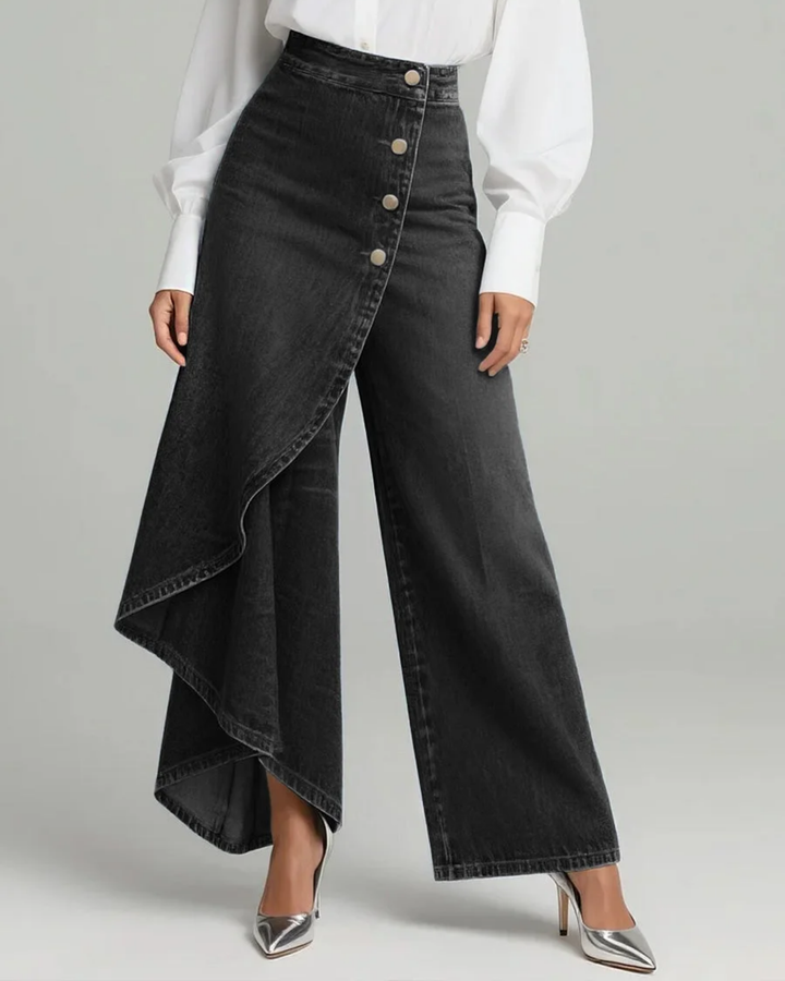 Vesper | Women's Wide Leg Wrap Pants - Blue - Image 3