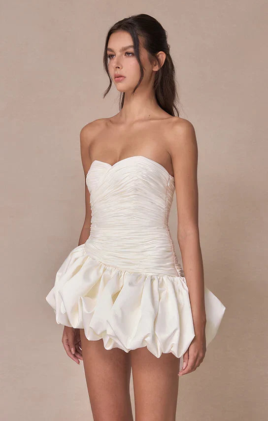 Vexara | Women's Strapless Bubble Skirt Cocktail Dress - Light Pink - Image 10