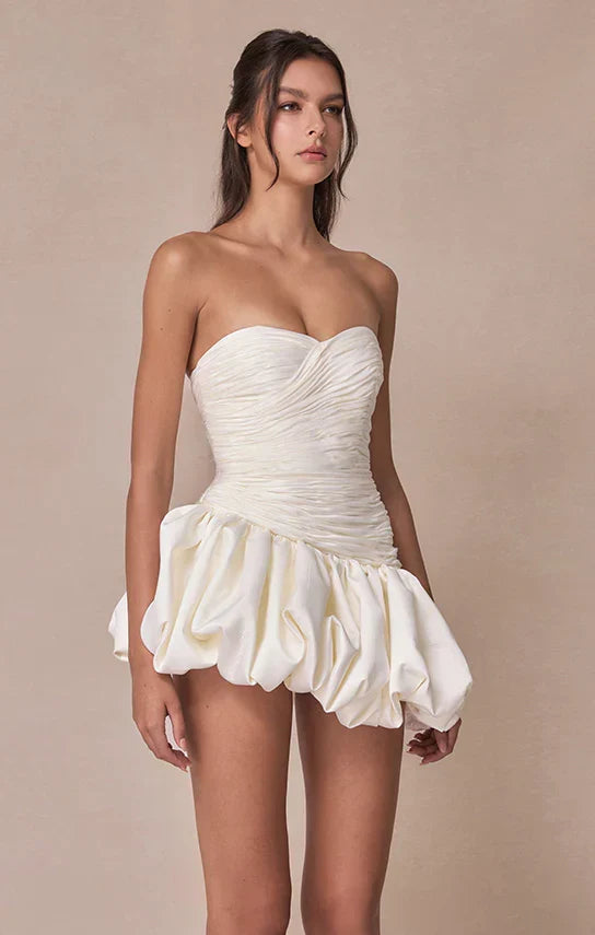 Vexara | Women's Strapless Bubble Skirt Cocktail Dress - Light Pink - Image 11