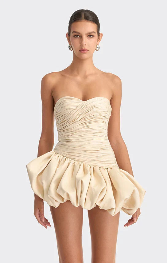 Vexara | Women's Strapless Bubble Skirt Cocktail Dress - Light Pink - Image 13