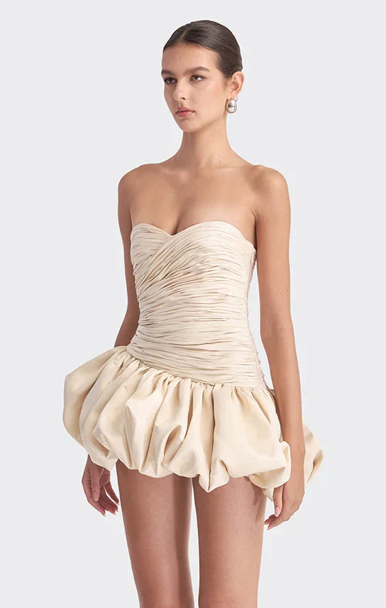 Vexara | Women's Strapless Bubble Skirt Cocktail Dress - Light Pink - Image 15
