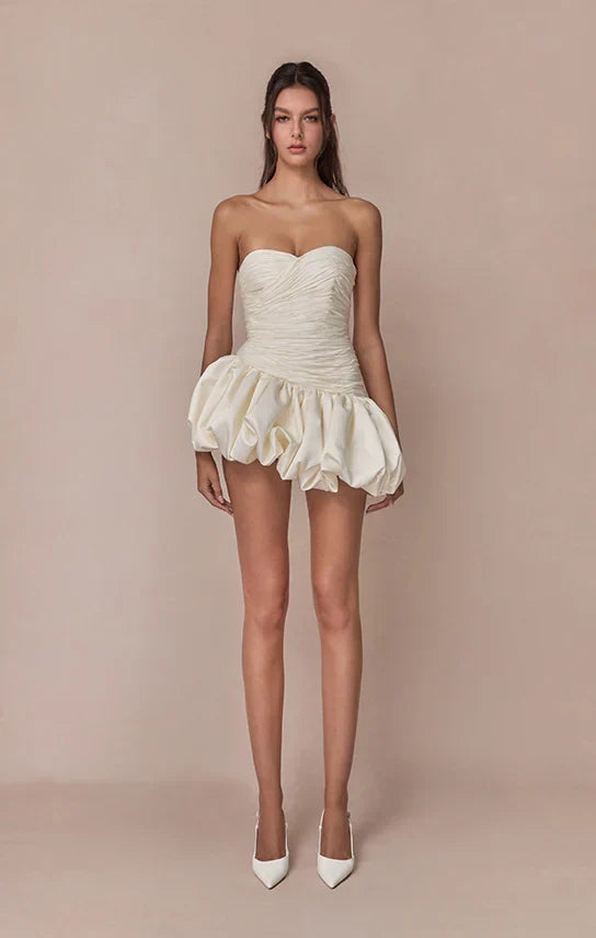 Vexara | Women's Strapless Bubble Skirt Cocktail Dress - Light Pink - Image 7