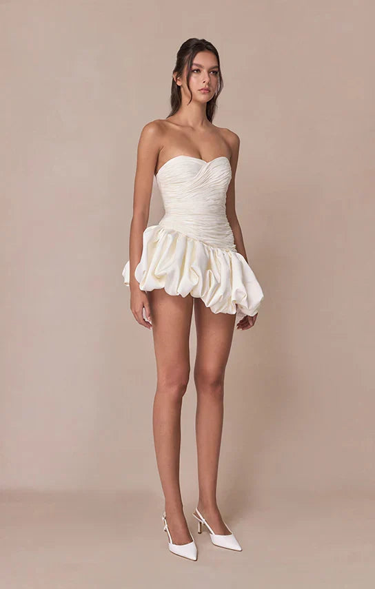 Vexara | Women's Strapless Bubble Skirt Cocktail Dress - Light Pink - Image 8