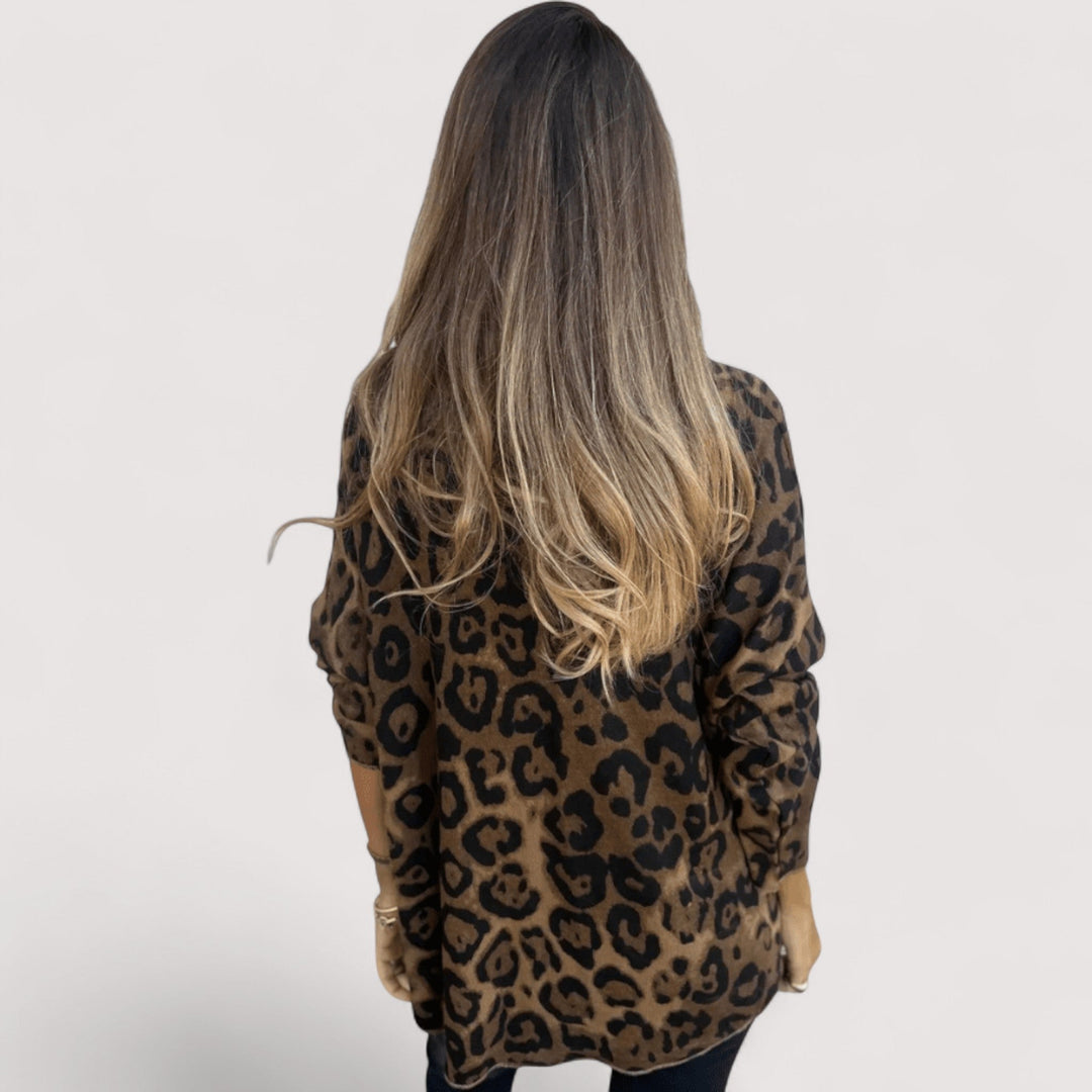 Vexlyn | Women's Leopard Print Long Sleeve Top - Leopard - Image 4