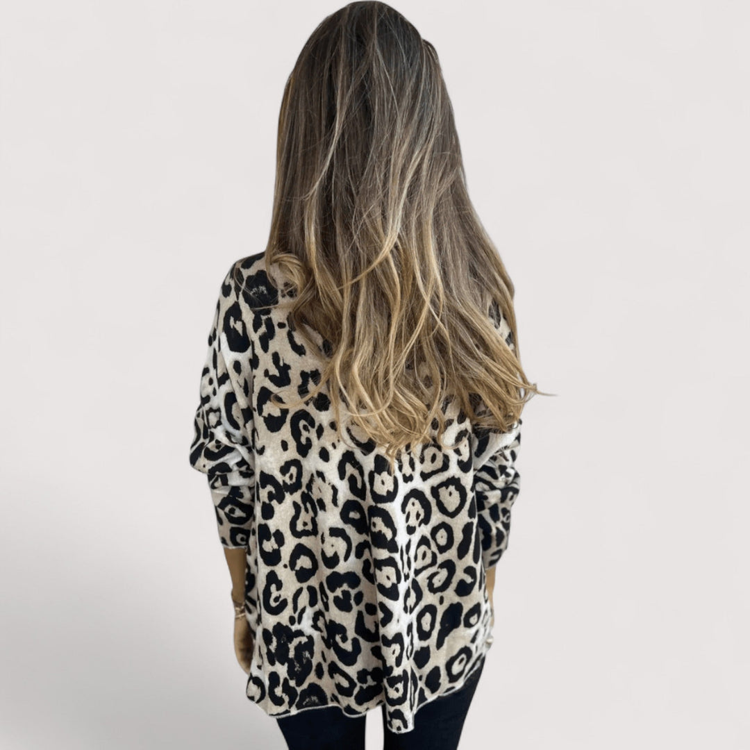 Vexlyn | Women's Leopard Print Long Sleeve Top - Leopard - Image 6