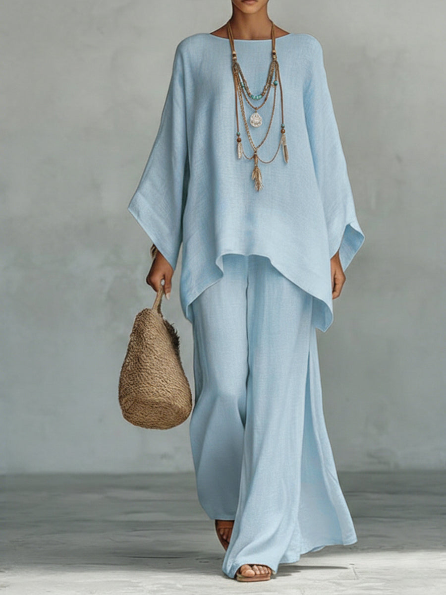 Vorditha | Women's Linen Two Piece Wide Leg Set - Image 2