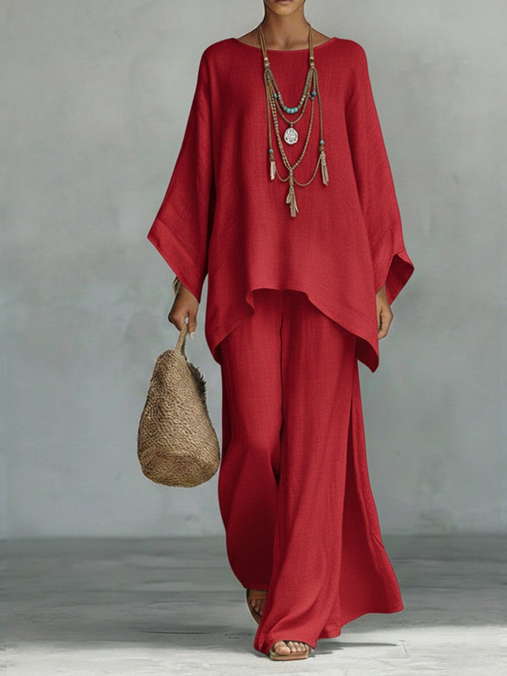 Vorditha | Women's Linen Two Piece Wide Leg Set - Image 3
