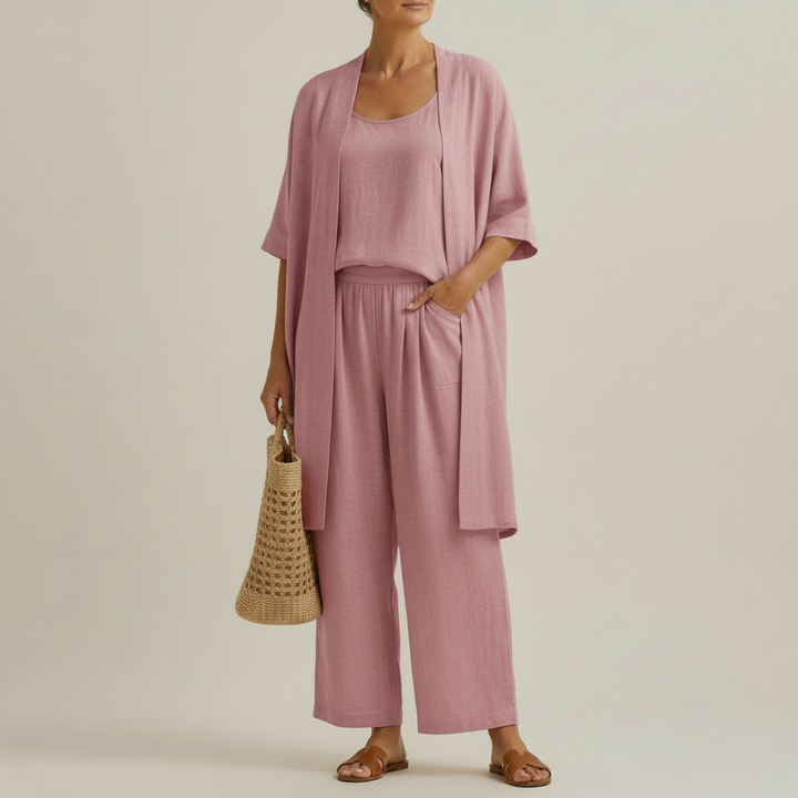 Vordwyn | Women's Linen Co-ord Set Wide Leg Pants - Image 5