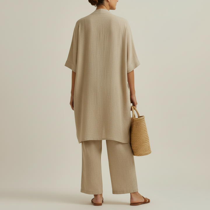 Vordwyn | Women's Linen Co-ord Set Wide Leg Pants - Image 7