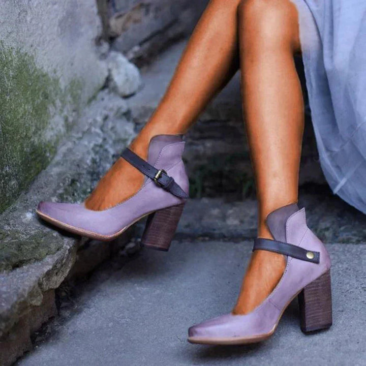 Vornaith | Women's Block Heel Ankle Strap Pumps - Image 2