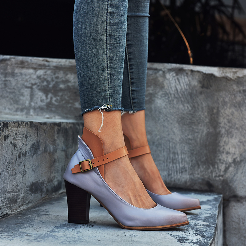 Vornaith | Women's Block Heel Ankle Strap Pumps - Image 3