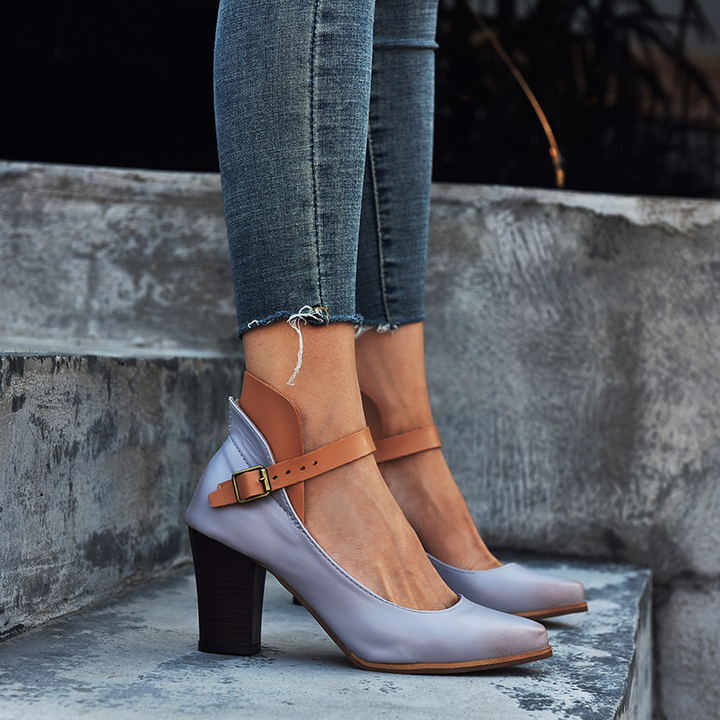 Vornaith | Women's Block Heel Ankle Strap Pumps - Image 3