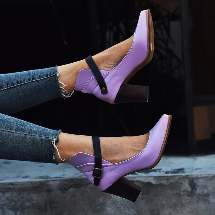 Vornaith | Women's Block Heel Ankle Strap Pumps - Image 4