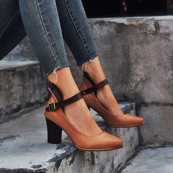 Vornaith | Women's Block Heel Ankle Strap Pumps - Image 5