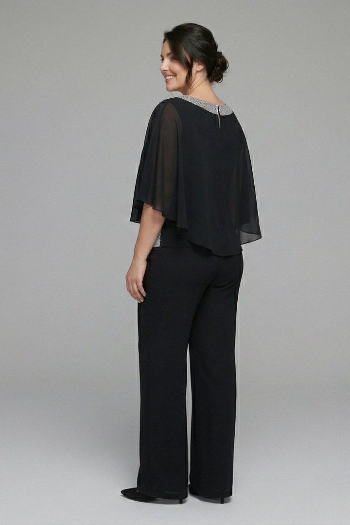 Vornaith | Women's Two Piece Set Wide Leg Trousers - Black - Image 4