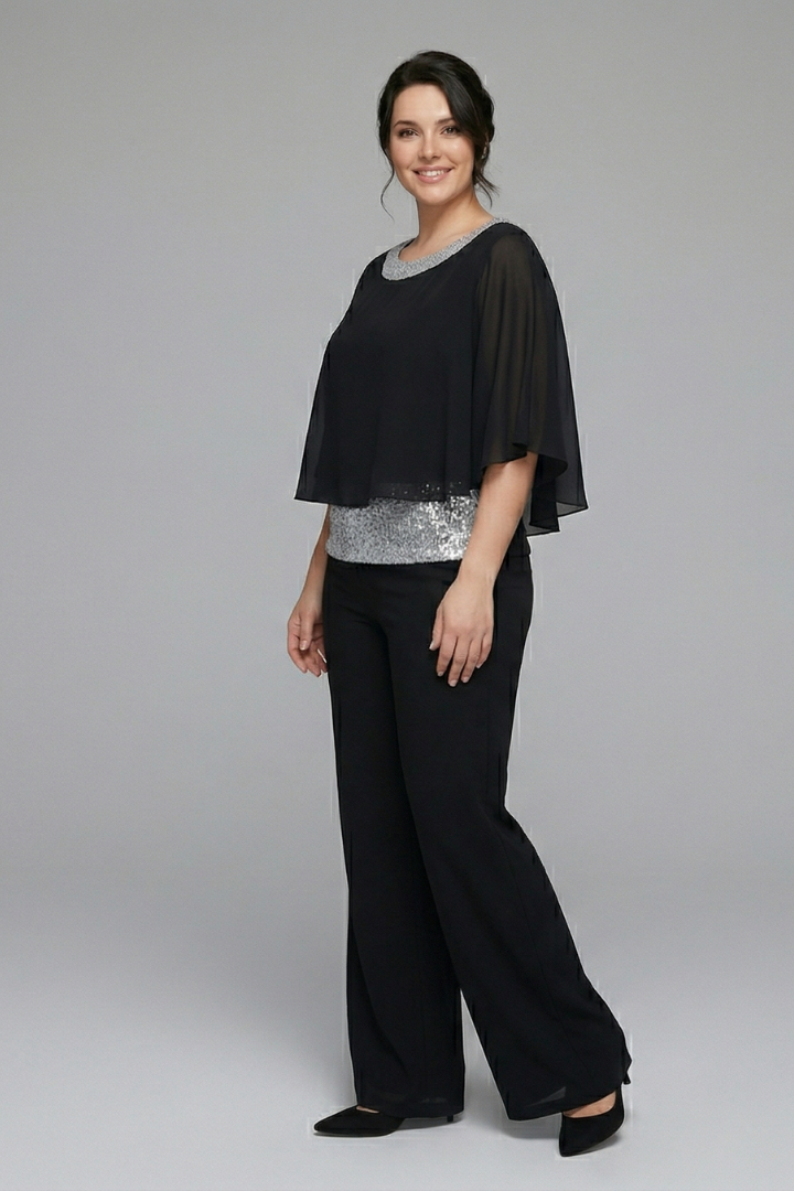 Vornaith | Women's Two Piece Set Wide Leg Trousers - Black - Image 5
