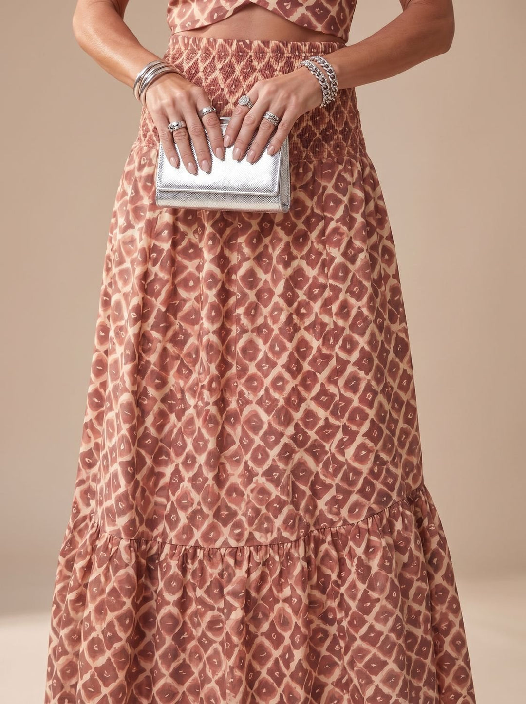 Vornaya | Women's Halter Neck Geometric Print Maxi Dress - Image 3