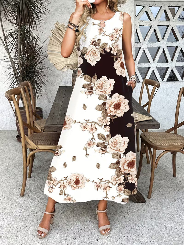 Vornelle | Women's Floral Print Sleeveless Maxi Dress - Image 1