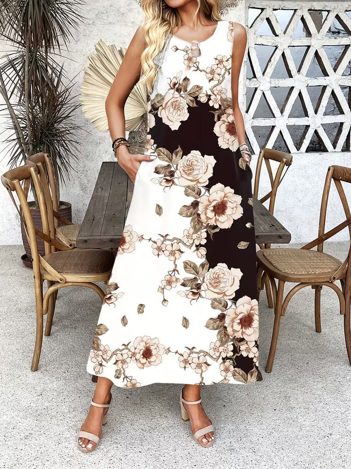 Vornelle | Women's Floral Print Sleeveless Maxi Dress - Image 4