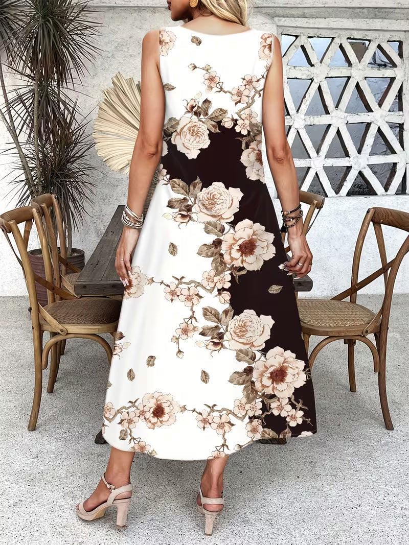 Vornelle | Women's Floral Print Sleeveless Maxi Dress - Image 5