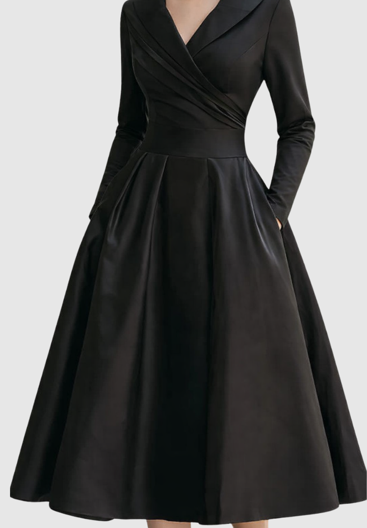 Vornelle | Women's Midi Party Dress Shawl Collar - Image 5