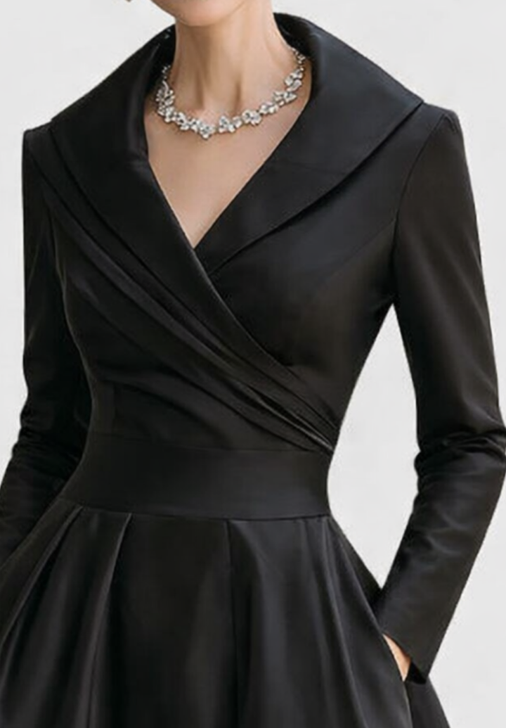 Vornelle | Women's Midi Party Dress Shawl Collar - Image 6
