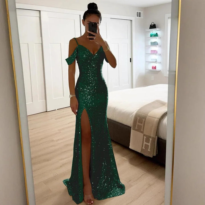 Vorneva | Women's Sequin Maxi Dress Side Split - Image 3