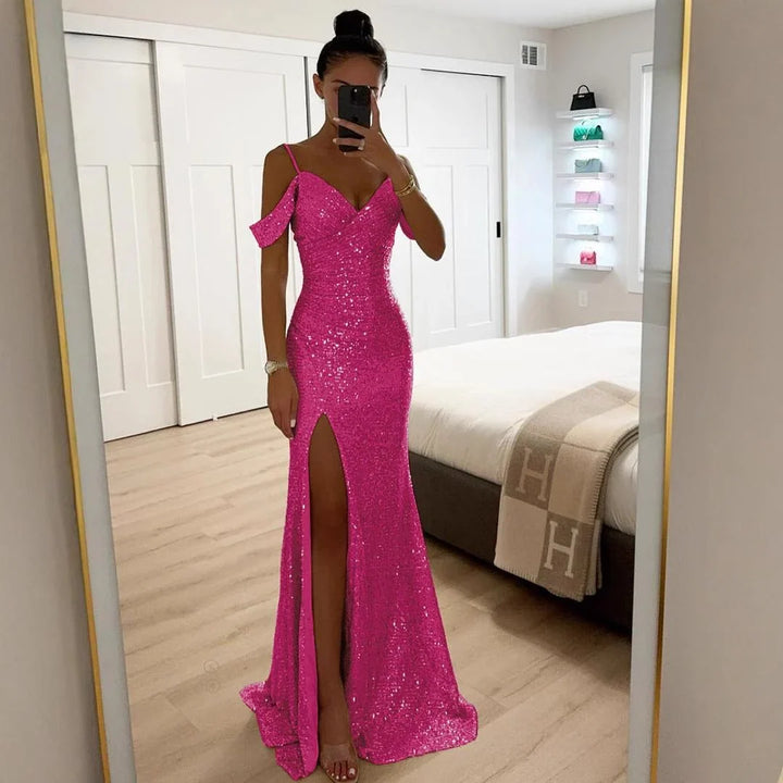 Vorneva | Women's Sequin Maxi Dress Side Split - Image 5