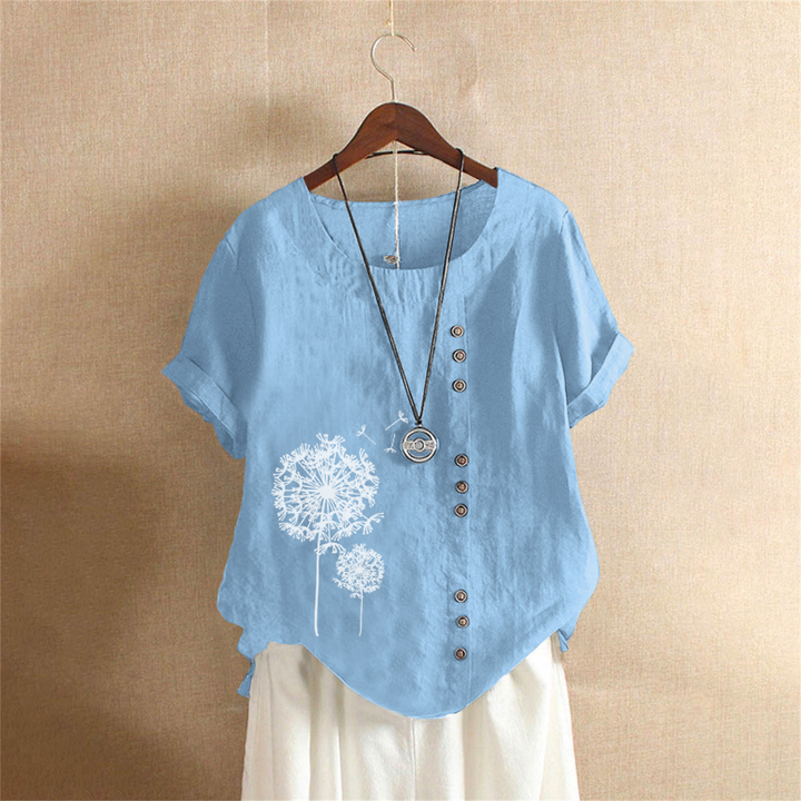 Vornweth | Women's Boho Blouse Dandelion Print Top - Image 1