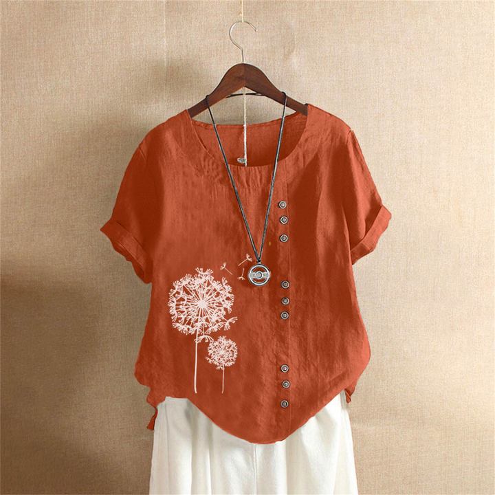 Vornweth | Women's Boho Blouse Dandelion Print Top - Image 2