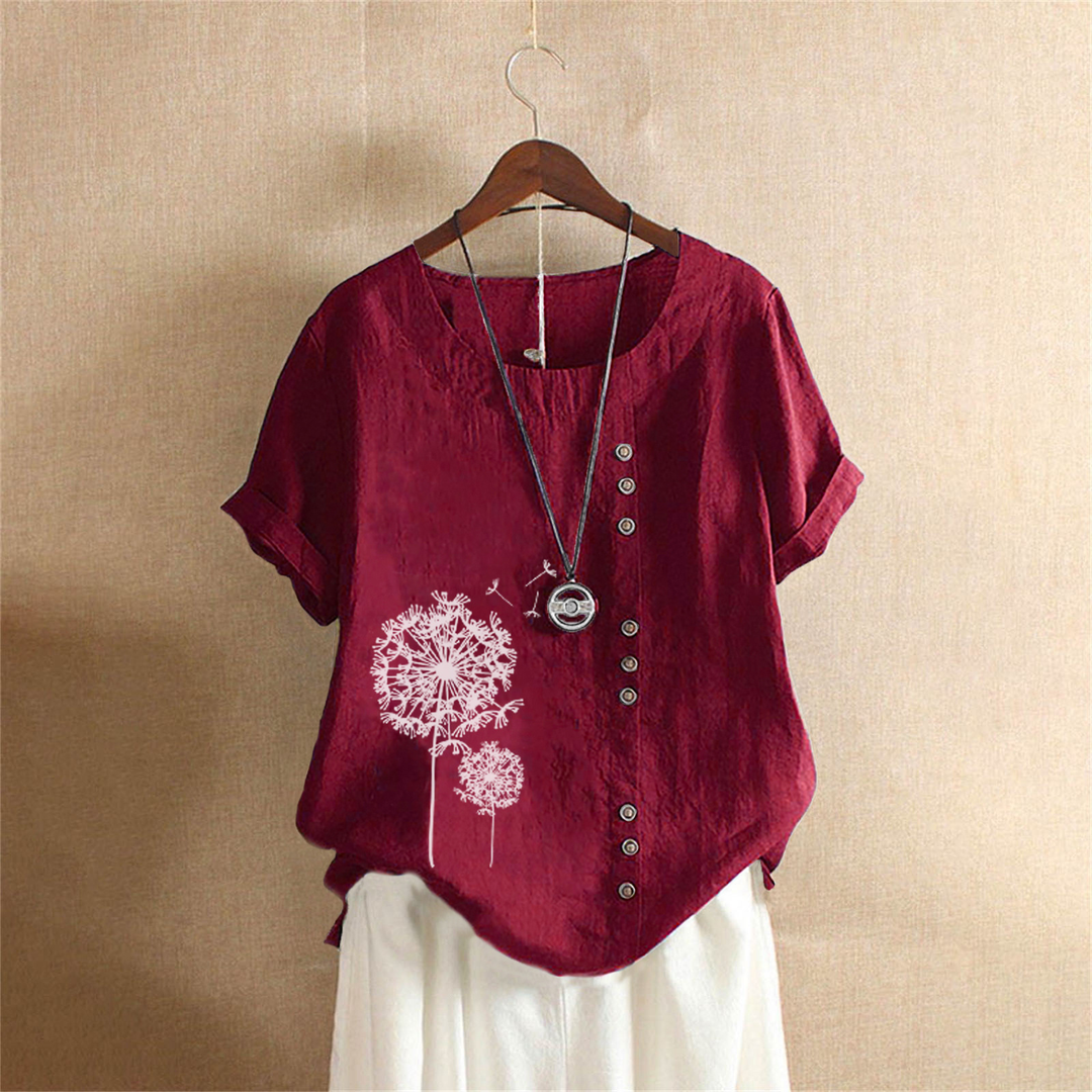 Vornweth | Women's Boho Blouse Dandelion Print Top - Image 3