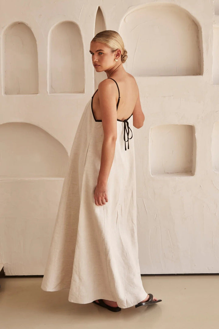 Vorrindel | Women's Linen Summer Maxi Dress - Beige - Image 6