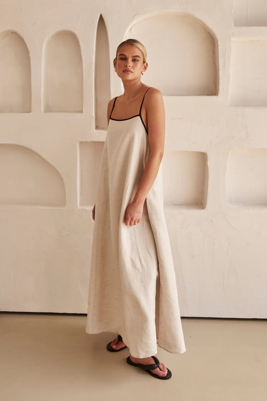 Vorrindel | Women's Linen Summer Maxi Dress - Beige - Image 7