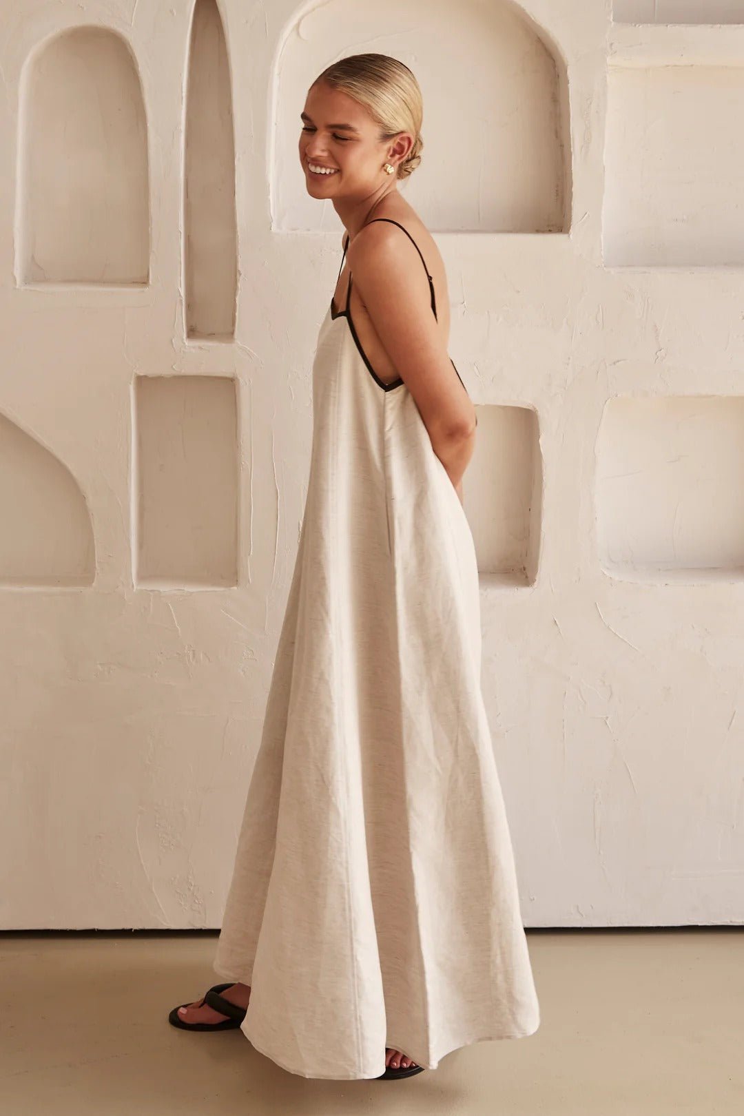 Vorrindel | Women's Linen Summer Maxi Dress - Beige - Image 8
