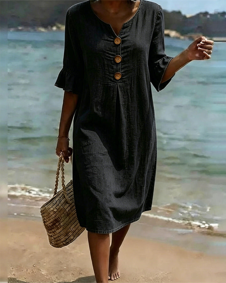 Vorrith | Women's Button Front Midi Sundress - Image 1