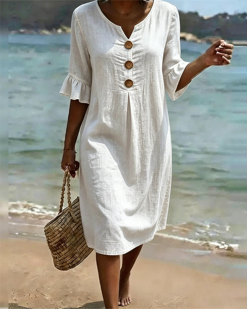 Vorrith | Women's Button Front Midi Sundress - Image 2