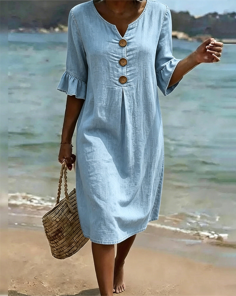 Vorrith | Women's Button Front Midi Sundress - Image 3