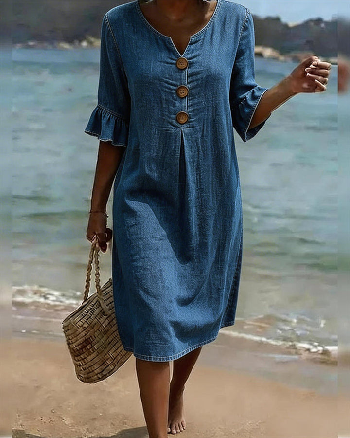 Vorrith | Women's Button Front Midi Sundress - Image 4