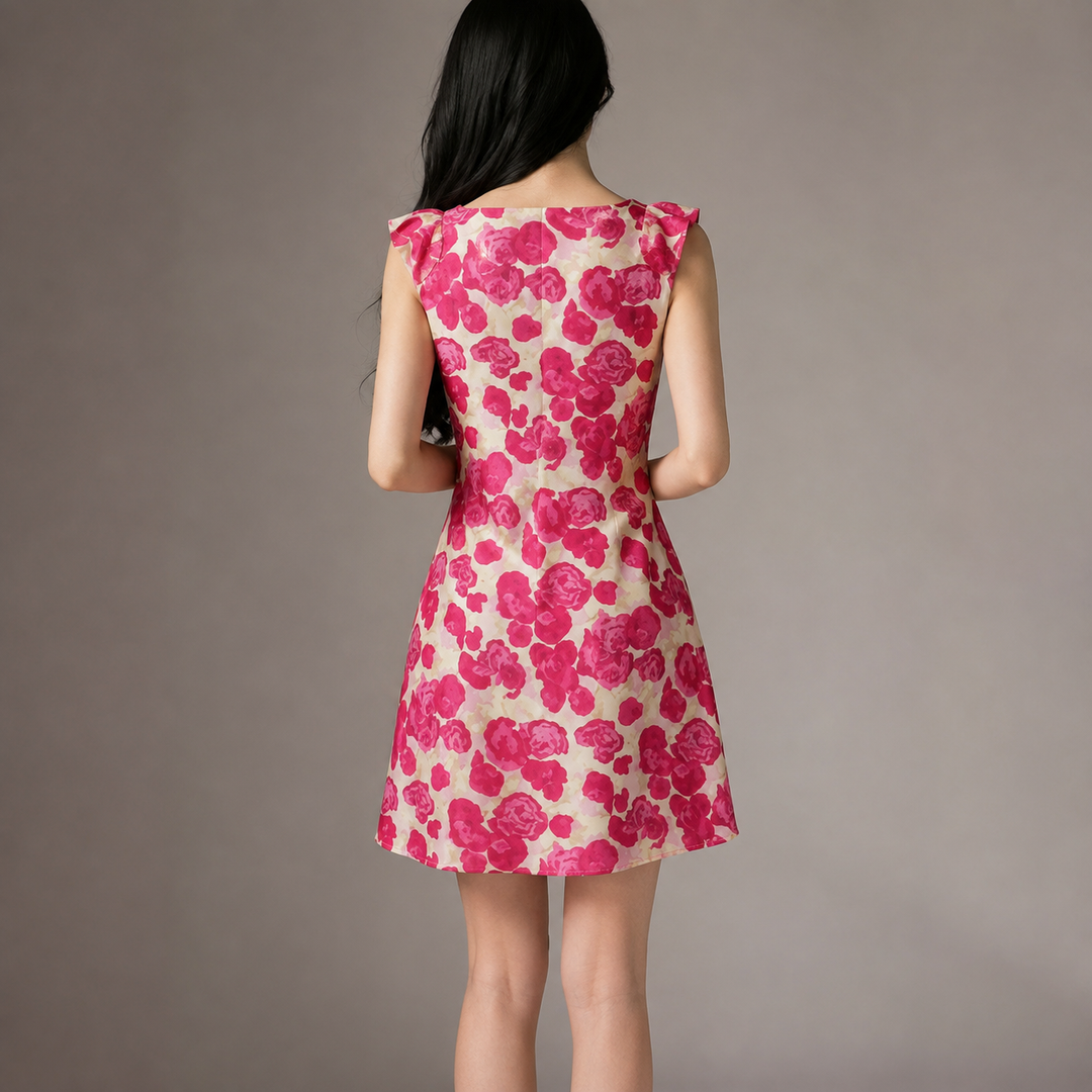 Vosswyn | Women's Floral Mini Dress - Image 2