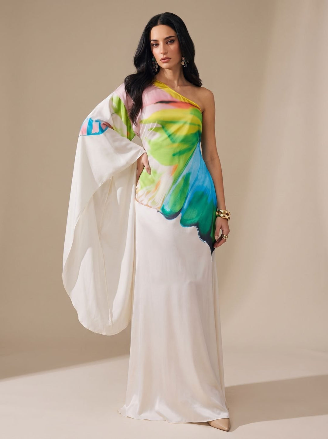 Vyndelle | Women's One Shoulder Maxi Cocktail Dress - Image 1
