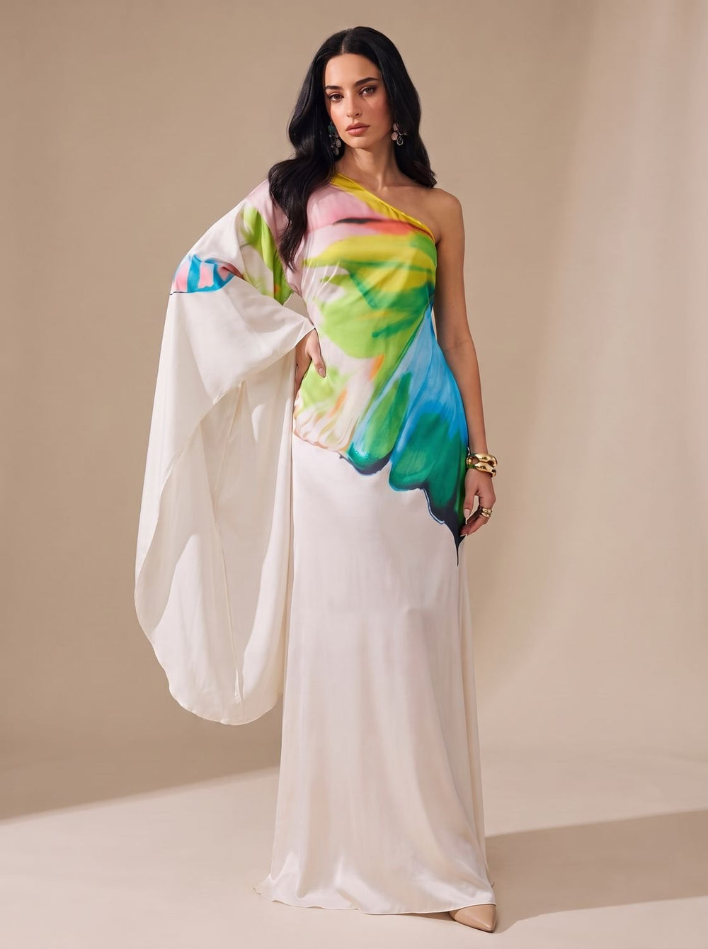 Vyndelle | Women's One Shoulder Maxi Cocktail Dress - Image 2