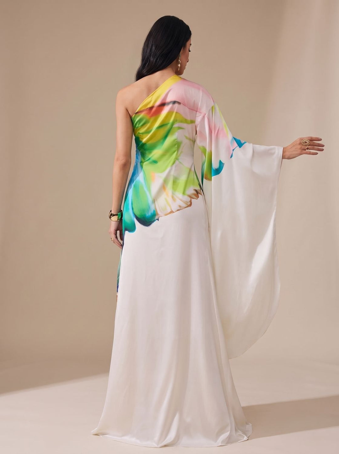 Vyndelle | Women's One Shoulder Maxi Cocktail Dress - Image 3