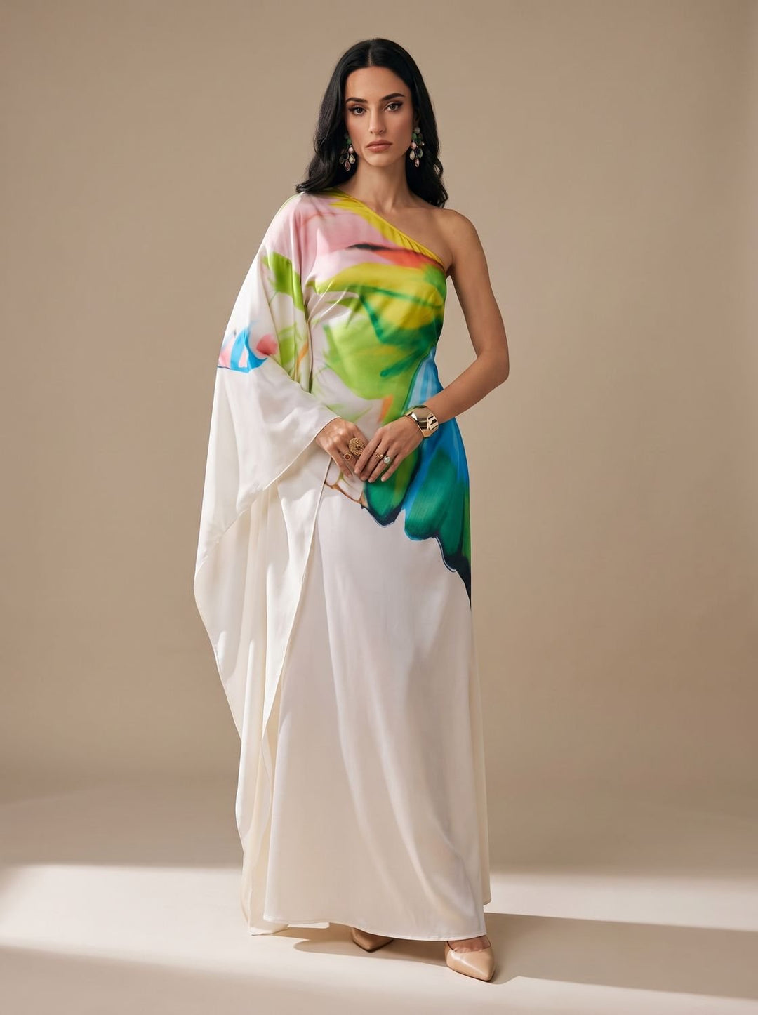 Vyndelle | Women's One Shoulder Maxi Cocktail Dress - Image 4